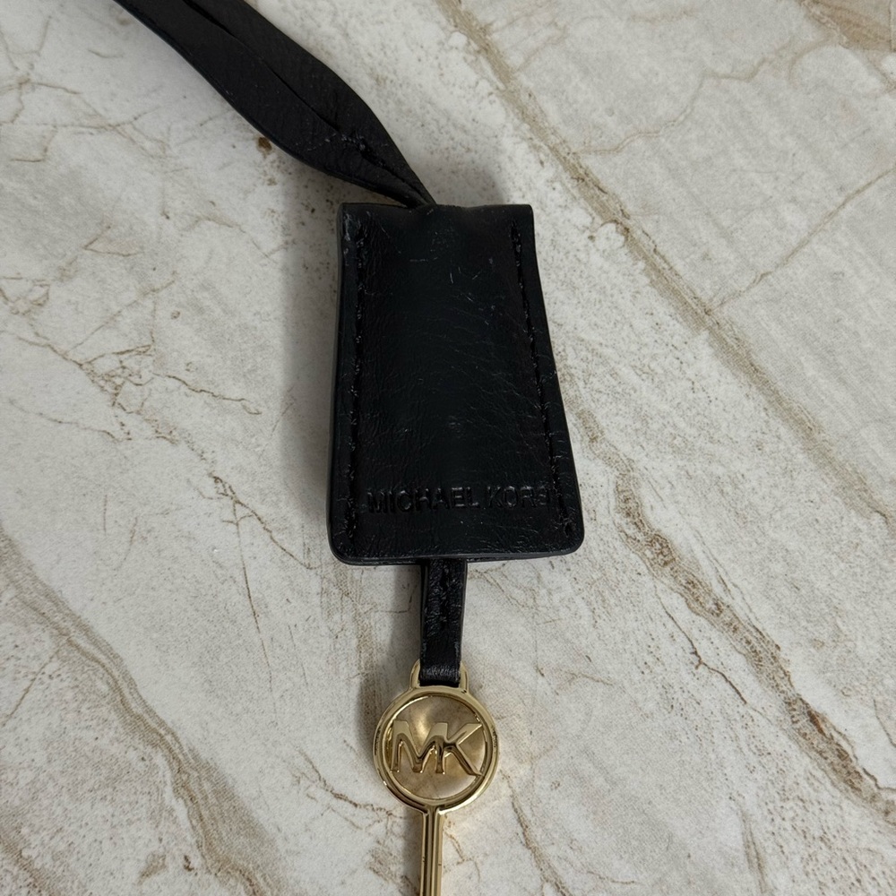 Michael Kors Black Leather Cloche with Gold Key - Picture 2 of 4